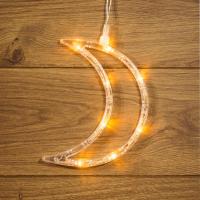 Фигура светодиод. "Месяц" на присоске (батарейки 3хААА в компл.) 8LED 185х145х10мм тепло-бел. 1Вт 4.5В IP20 NEON-NIGHT 501-014