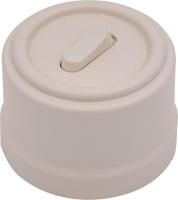 Выключатель проходной 1-кл. (клавишный) пластик песочн. зол. Bironi B1-221-24