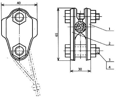 Зажим рессорного троса и косой струны КС-048-3