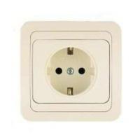 Розетка 1-м СП Mimoza 16А IP20 с заземл. крем./крем. Makel 25028