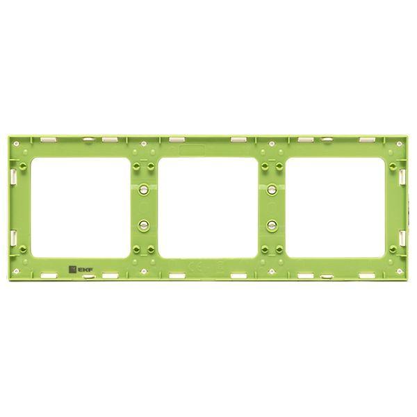 Рамка 3-м Стокгольм бел. с линией цвета зел. PROxima EKF EAM-G-302-10