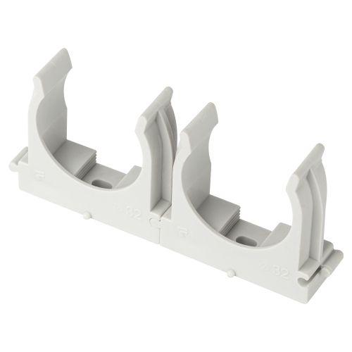 Держатель для труб (клипса) d32мм для прямого монтажа CLIP-32-G-MP сер. (уп.50шт) Эра Б0062106