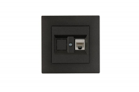 Розетка компьютерная CAT 5+гнездо Karea RIZZ STAR дым. металлик Makel 88050035