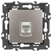 Розетка компьютерная Elegance 14-3107-16 RJ45 титан Эра Б0065764