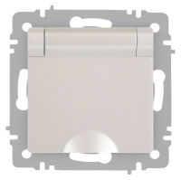 Розетка 1-м СП Accent 6-203-06 16А IP20 250В 2P+E Schuko с крышкой AL/CU перламутр. Intro Б0063429