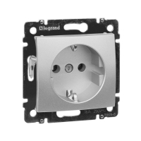 Розетка 1-м СП Valena 16А IP20 с заземл. на винтах механизм алюм. IEK 770120