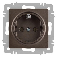 Розетка 1-м СП Accent 6-202-08 16А IP20 250В 2P+E Schuko бронза Intro Б0063699