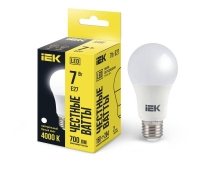 Лампа светодиодная 7Вт A60 грушевидная 4000К нейтр. бел. E27 633лм 230-240В IEK LLE-A60-7-230-40-E27