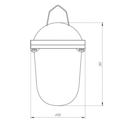 Светильник НСП 41-200-001 Желудь max 200Вт E27 IP54 185х260 без решетки сталь стекло бел. ЭРА Б0052018