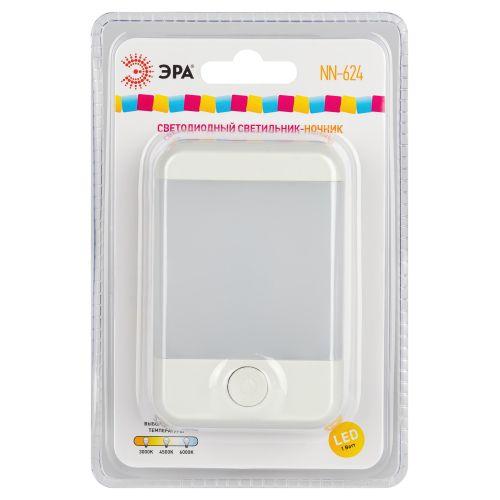 Светильник светодиодный NN-624-SW-W ночник в розетку с выключателем бел. ЭРА Б0057214