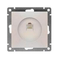 Розетка компьютерная 1-м СП Афина RJ45 кат.5E механизм жемчуж. Universal A0051-OBr