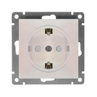 Розетка 1-м СП Афина 16А IP20 с заземл. защ. шторки механизм жемчуж. Universal A0049-OBr