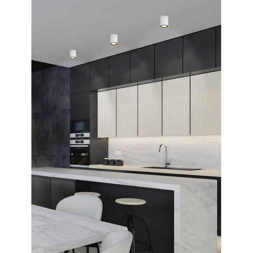 Светильник OL48 WH/BK MR16 GU10 IP44 настенно-потолочный спот черн./бел. Эра Б0059799