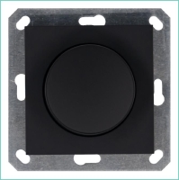 Светорегулятор поворотно-нажимной (диммер) LED 30-400Вт 1gang 2way механизм черн. матов. soft touch Jasmart G4012PB