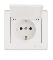 Розетка Manolya с заземл. и крышкой бел. Makel 41001029