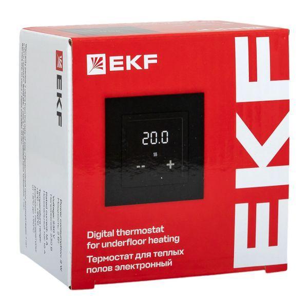 Термостат электронный 16А 230В для теплых полов черн. EKF ett-10b
