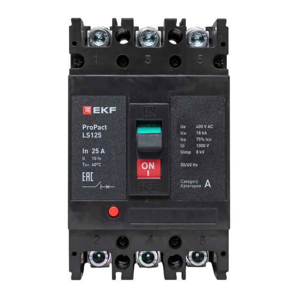 Выключатель автоматический 3п 25А 18кА LS125 ProPact EKF mccb-125-18-3-25-ls