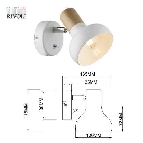 Светильник Lorena 7052-701 1хE14 40Вт настенно-потолочный спот поворотный с выключателем Rivoli Б0054684