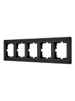Рамка 5-местн. гориз. VESNA стекло черн. матов. LEZARD 742-5980-150
