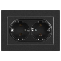 Розетка 2-м СП Accent 6-205-07 16А IP20 250В 2P+E Schuko AL/CU графит Intro Б0063496