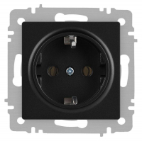 Розетка 1-м СП Accent 6-202-05 16А IP20 250В 2P+E Schuko антрацит Intro Б0063693