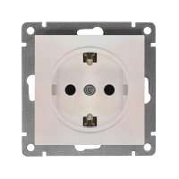 Розетка 1-м СП Афина 16А IP20 с заземл. механизм жемчуж. Universal A0028-OBr