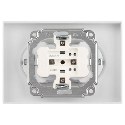 Розетка 2-м СП Accent 6-205-06 16А IP20 250В 2P+E Schuko AL/CU перламутр. Intro Б0063495