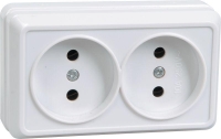 Розетка 2-м ОП Октава 10А IP20 без заземл. бел. GENERICA ERO20-K01-10-DC