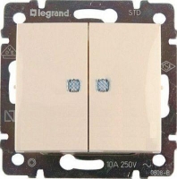 Выключатель 2-кл. СП Valena 10А IP31 с индикацией механизм сл. кость (DIY-упак.) IEK 695606