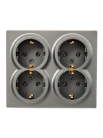 Розетка 4-мест. с заземл. LETO закрытый корпус ПБТ платина LEZARD 752-3500-127BDP