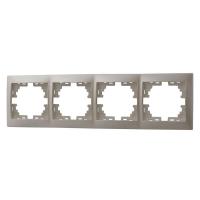 Рамка 4-м Mira горизонт. жемчуж./бел. перламутр. LEZARD 701-3000-149