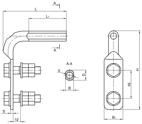 Зажим ответвительный прессуемый ОМ-35-2