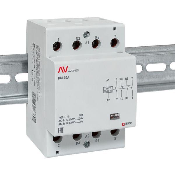 Контактор модульный КМ 40А 2NO+2NC 230В AC (3 мод.) AVERES EKF km-av-3-40-22-230V