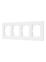 Рамка 4-местн. гориз. VESNA стекло белый матов. LEZARD 742-5380-149