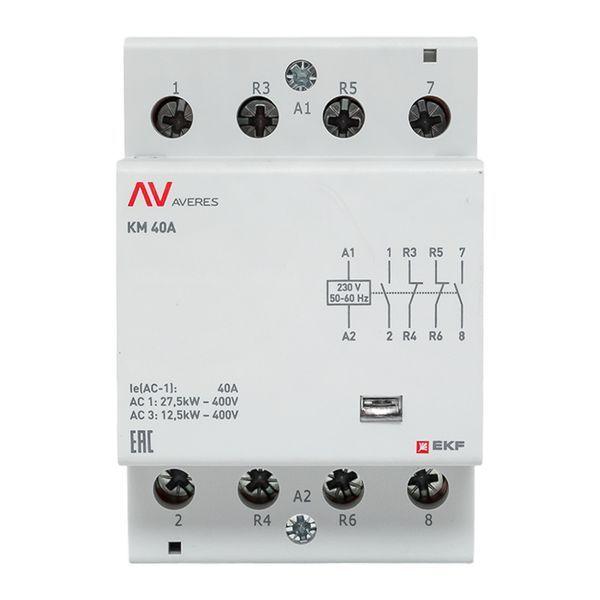 Контактор модульный КМ 40А 2NO+2NC 230В AC (3 мод.) AVERES EKF km-av-3-40-22-230V