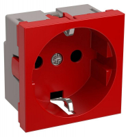 Розетка 1-м 2мод. РКС-20-32-П-К 45х45 с заземл. красн. PRIMER IEK CKK-40D-RSZK2-K04-K