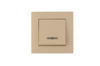 Выключатель 1-клав. с подсветкой Karea RIZZ крем Makel 88010021