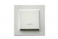 Выключатель 1-клав. с подсветкой Karea LINE STAR жемчуж. Makel 86100021