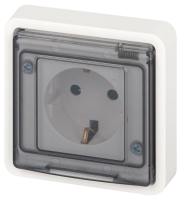 Розетка Эксперт 11-2522-01 2P+E IP55 шторки 16А-250В СУ бел. Эра Б0063281