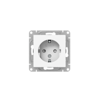 Розетка СП Эпика 16А с заземл. защ. шторки механизм бел. EKF UP1-SOW-111