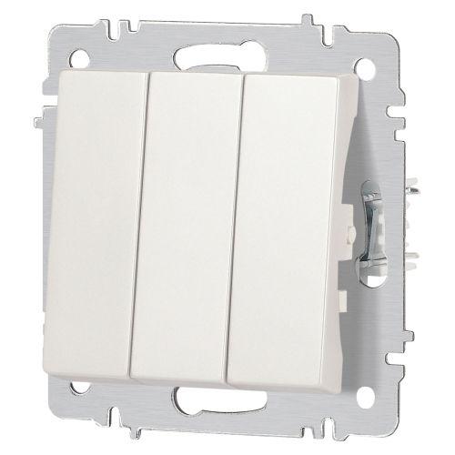 Выключатель 3-кл. СП Accent 6-106-06 10А IP20 250В AL/CU перламутр. Intro Б0063542