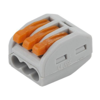 Клемма строительно-монтажная СМК 413 NO-222-23 3-проводная 0.08-2.5кв.мм с рычагом (уп.2шт) Эра Б0033397