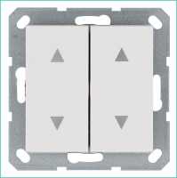 Выключатель для жалюзи 2-кл. 10А IP20 механизм бел. глянцевый Jasmart G3028W