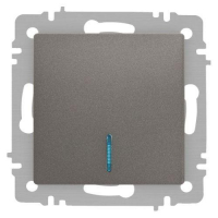 Выключатель 1-кл. СП Accent 6-102-09 10А IP20 250В с подсветкой AL/CU титан Intro Б0063460