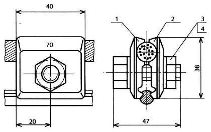 Зажим питающий одноболтовой КС-053-1-1