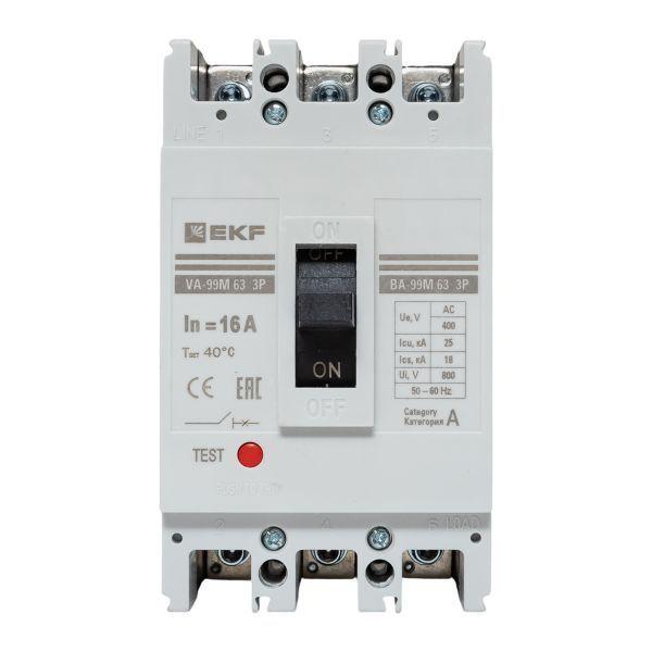 Выключатель автоматический 3п 63/16А 25кА ВА-99М PROxima EKF mccb99-63-16m