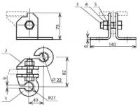 Зажим крепления двух полосовых фиксаторов к фиксирующему тросу КС-145