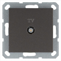 Розетка телевизионная оконечная TV Ф9.5мм механизм мокко Jasmart G6001Z