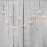 Гирлянда светодиодная "Айсикл" (бахрома) "Звезды" 1.5х0.6м 10LED тепл. бел. 0.51Вт IP20 провод прозр. Neon-Night 303-030