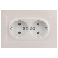 Розетка 2-м СП Accent 6-205-06 16А IP20 250В 2P+E Schuko AL/CU перламутр. Intro Б0063495